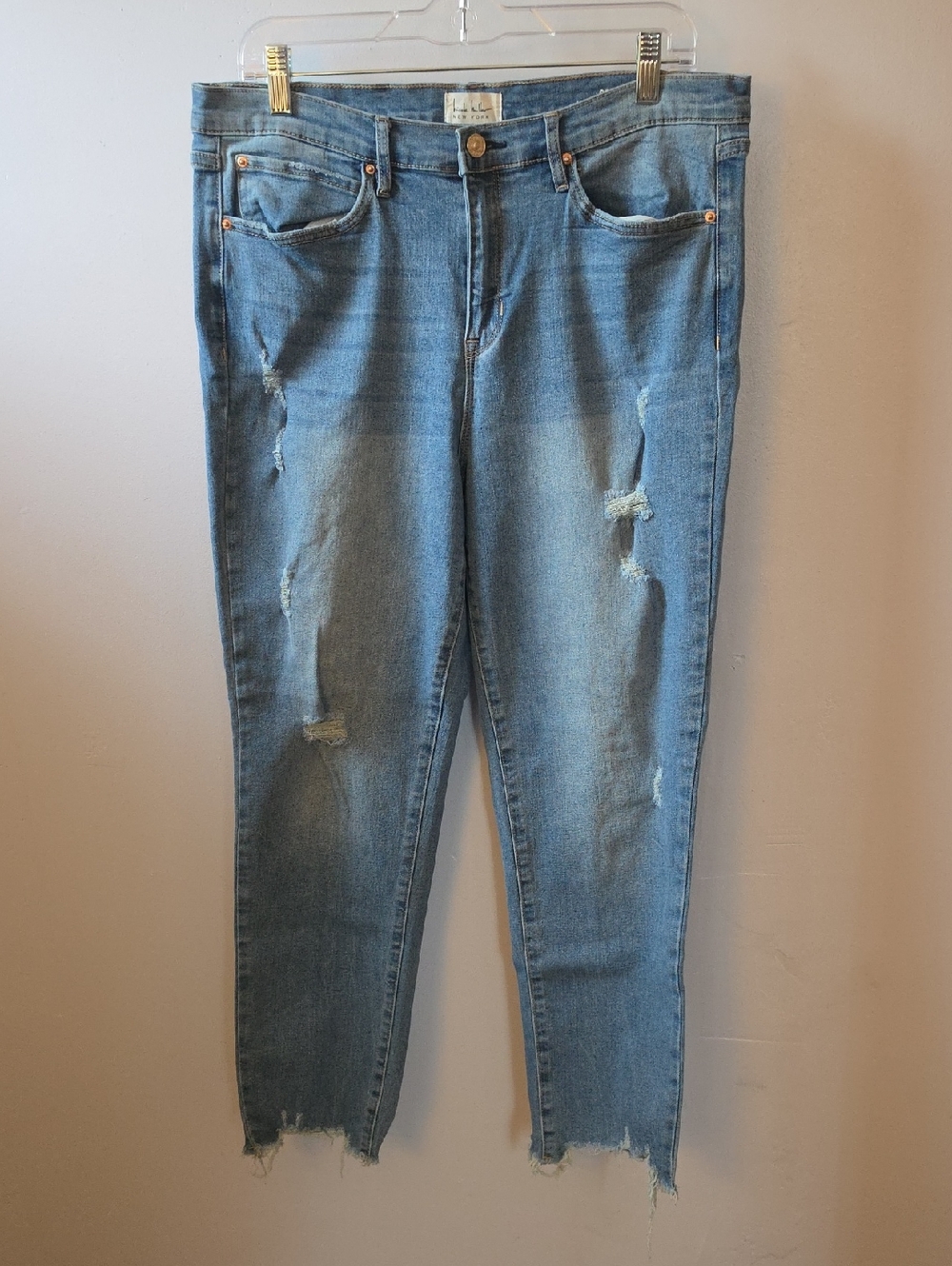 Soho Light Blue Distressed Ankle Jeans